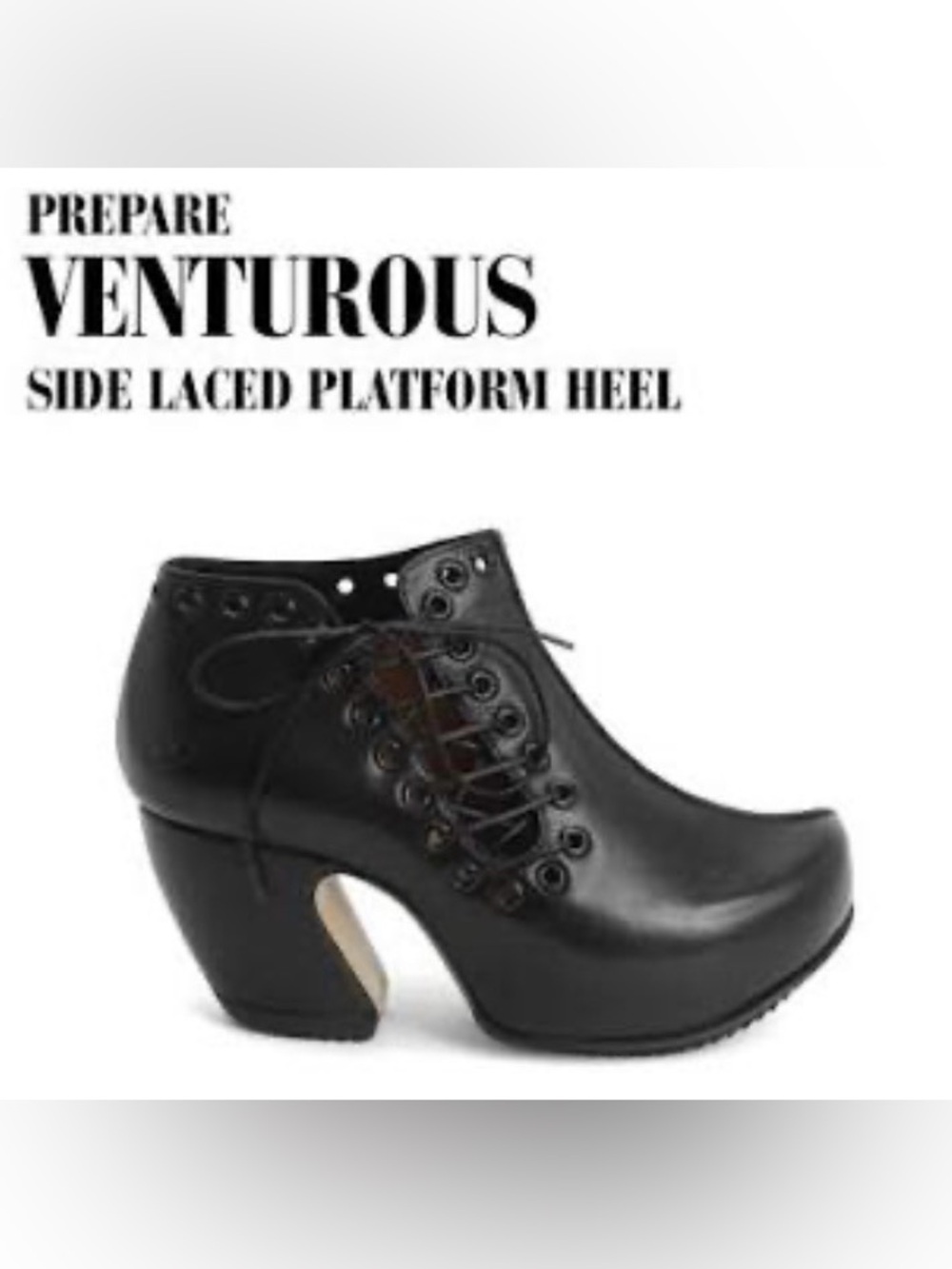 Fluevog LIKE NEW Prepare Venturous black side lace platform bootie-11 (fit 10.5)